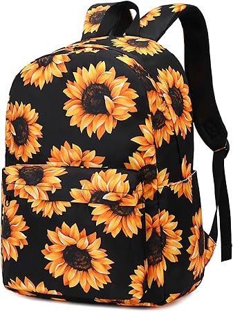 Sunflower Backpack for Girls Women Teens, School Backpack College Bookbags Ladies Laptop Backpack... | Amazon (US)