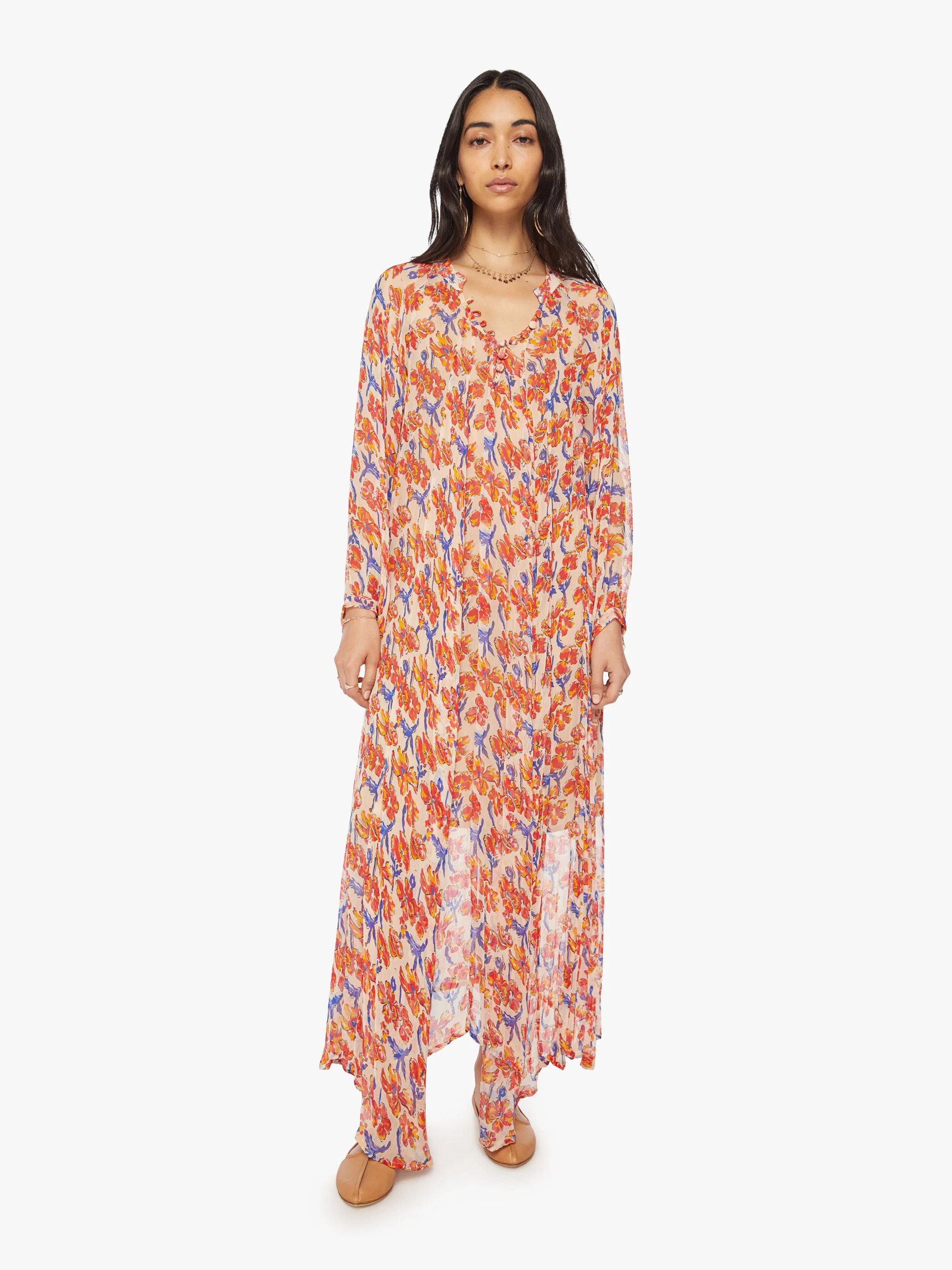 Natalie Martin Fiore Maxi - Water Color Clementine | Mother Denim