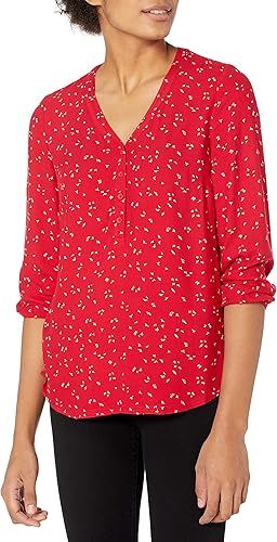 Amazon Essentials Women's 3/4 Sleeve Button Popover Shirt | Amazon (US)