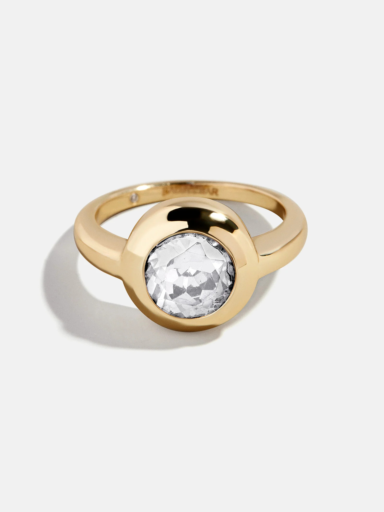 Gold Cubic Zirconia Custom Birthstone Ring - Crystal | BaubleBar