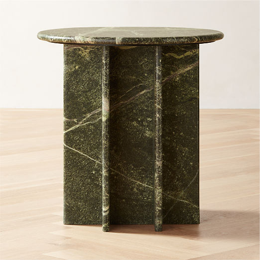 Pasar Modern Round Green Marble Side Table + Reviews | CB2 | CB2