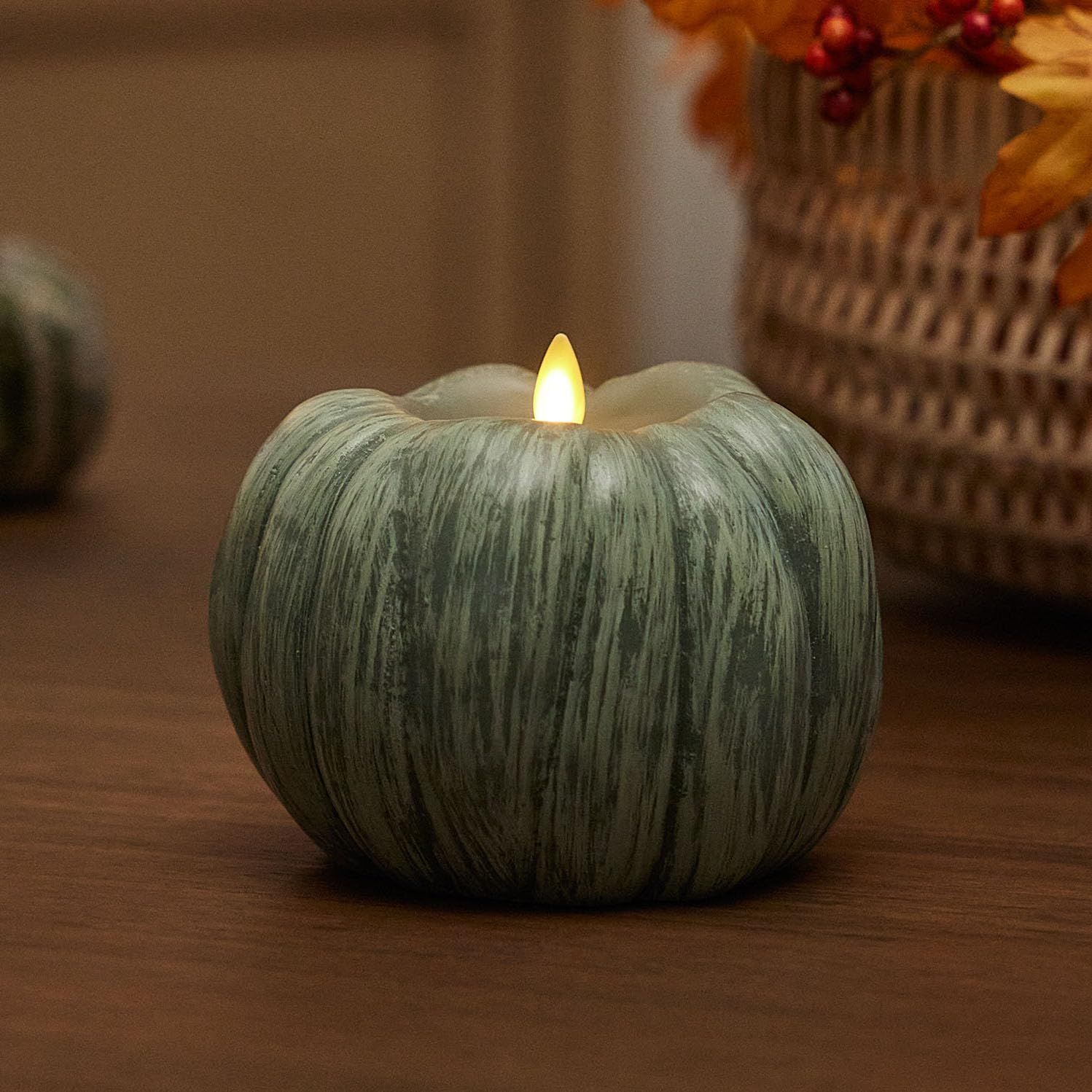 Luminara Pumpkin Figural Flameless Flickering LED Candle, Smooth Real Unscented Wax, Time Funcati... | Amazon (US)