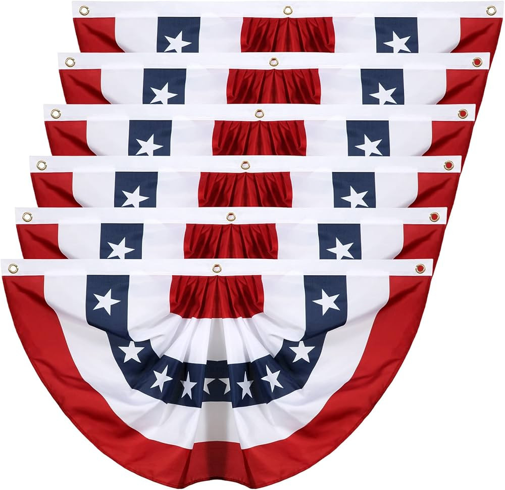 Sunshane USA Pleated Fan Flags American US Bunting Flag Half Fan Stars and Stripes Banners for 4t... | Amazon (US)