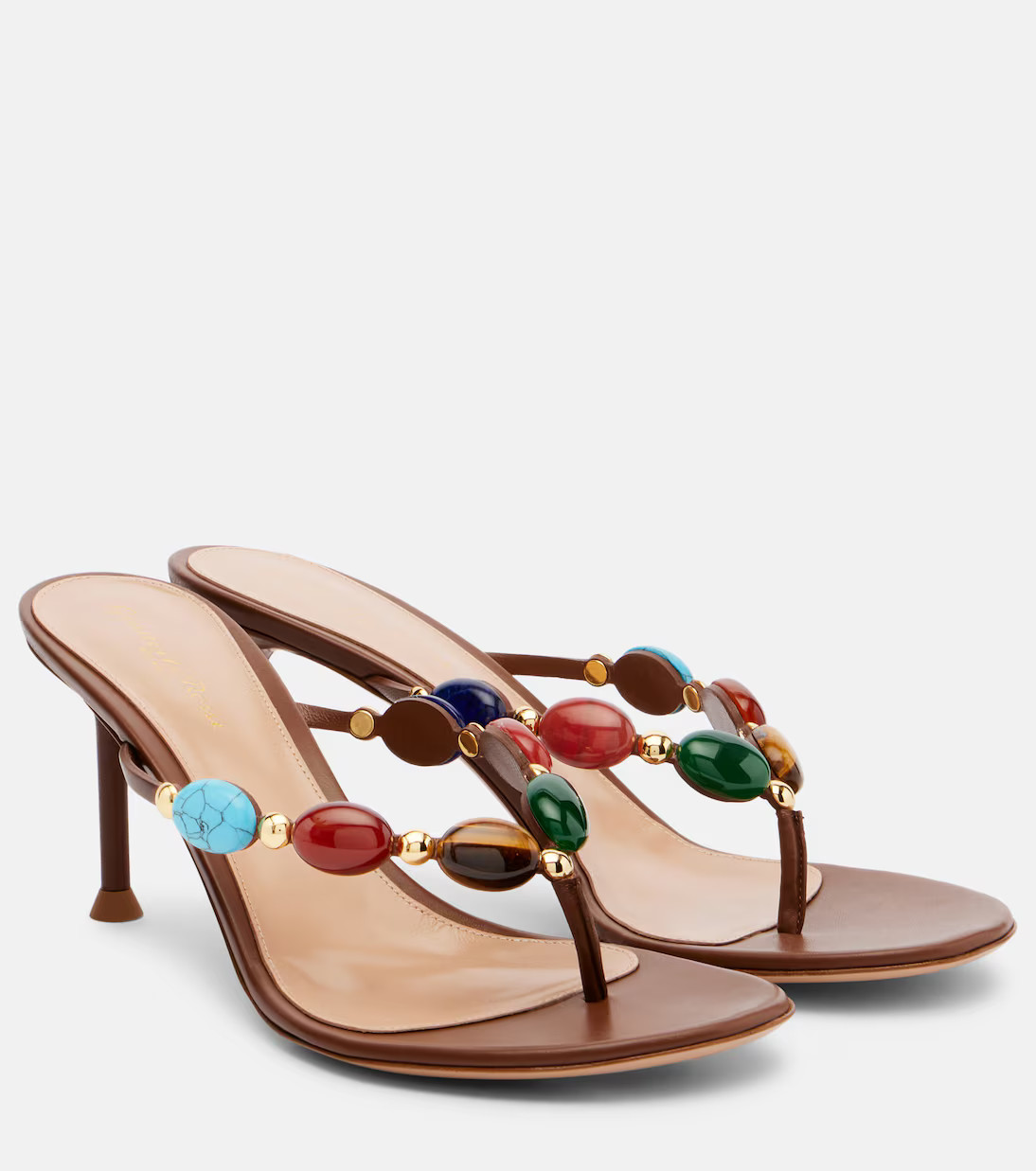 Embellished leather thong sandals | Mytheresa (US/CA)