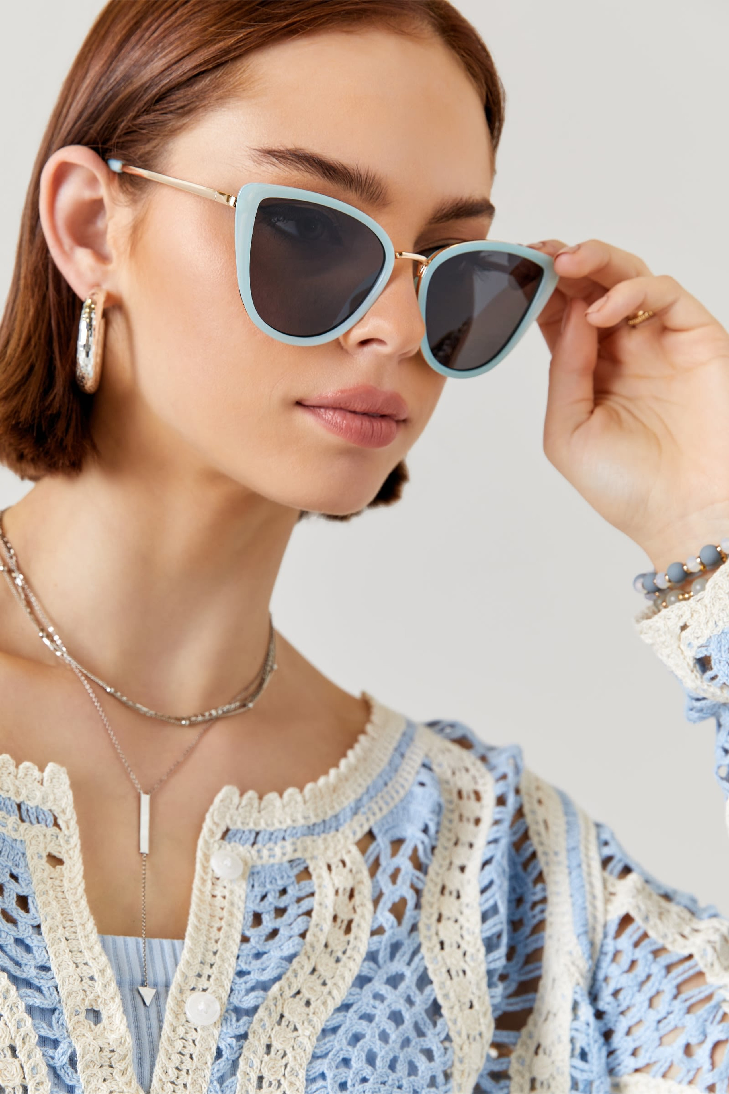 Leah Oversized Metal Cat Eye Sunglasses | Francesca's