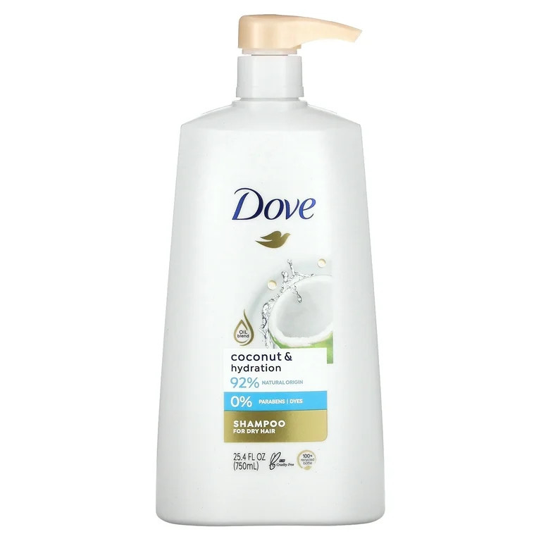 Coconut & Hydration Shampoo, 25.4 fl oz (750 ml), Dove | Walmart (US)