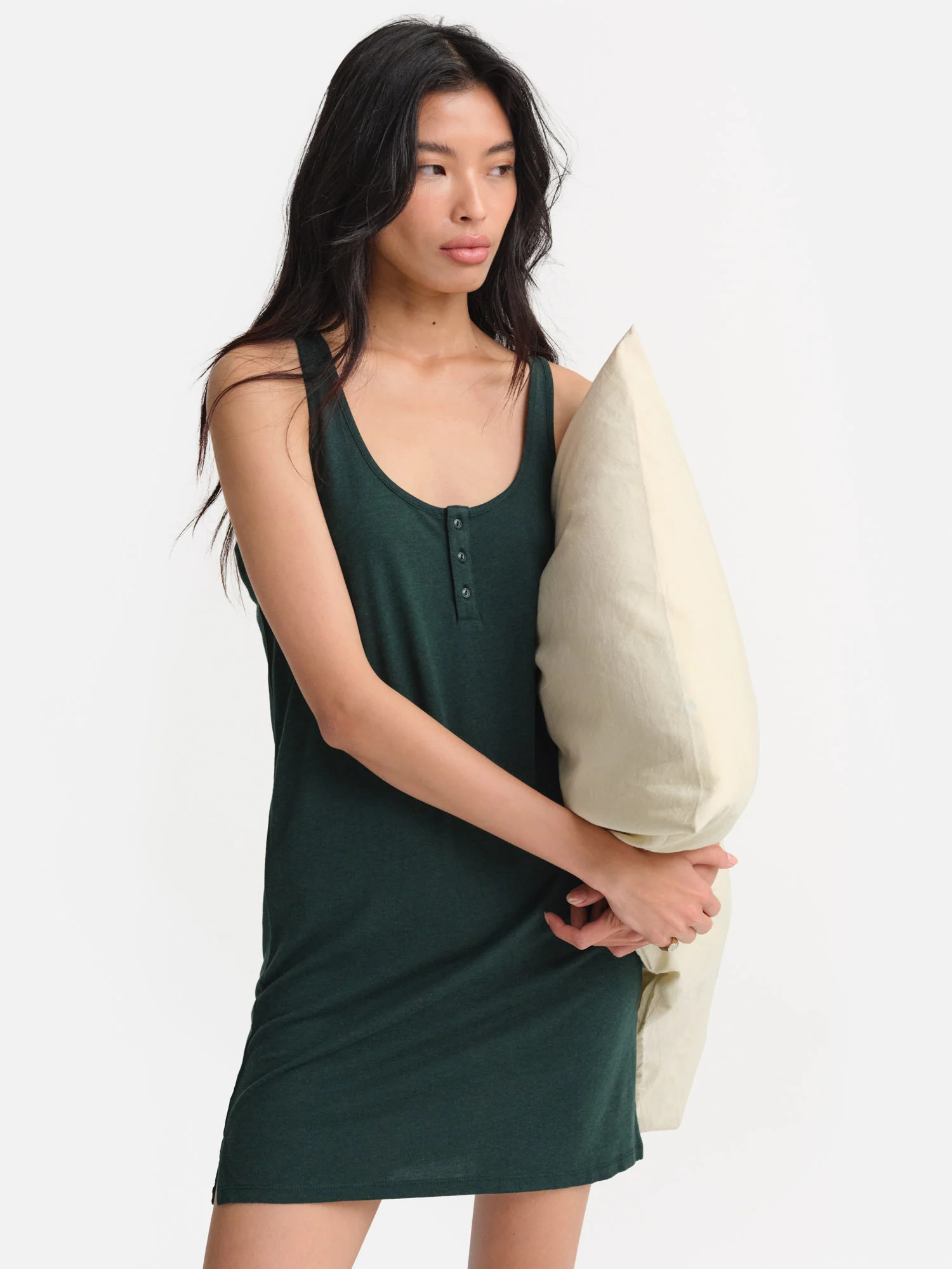 Tencel Sleep Button Down Tank Dress | MATE The Label