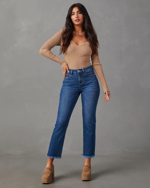 Raley High Rise Straight Leg Jeans - Medium Wash | VICI