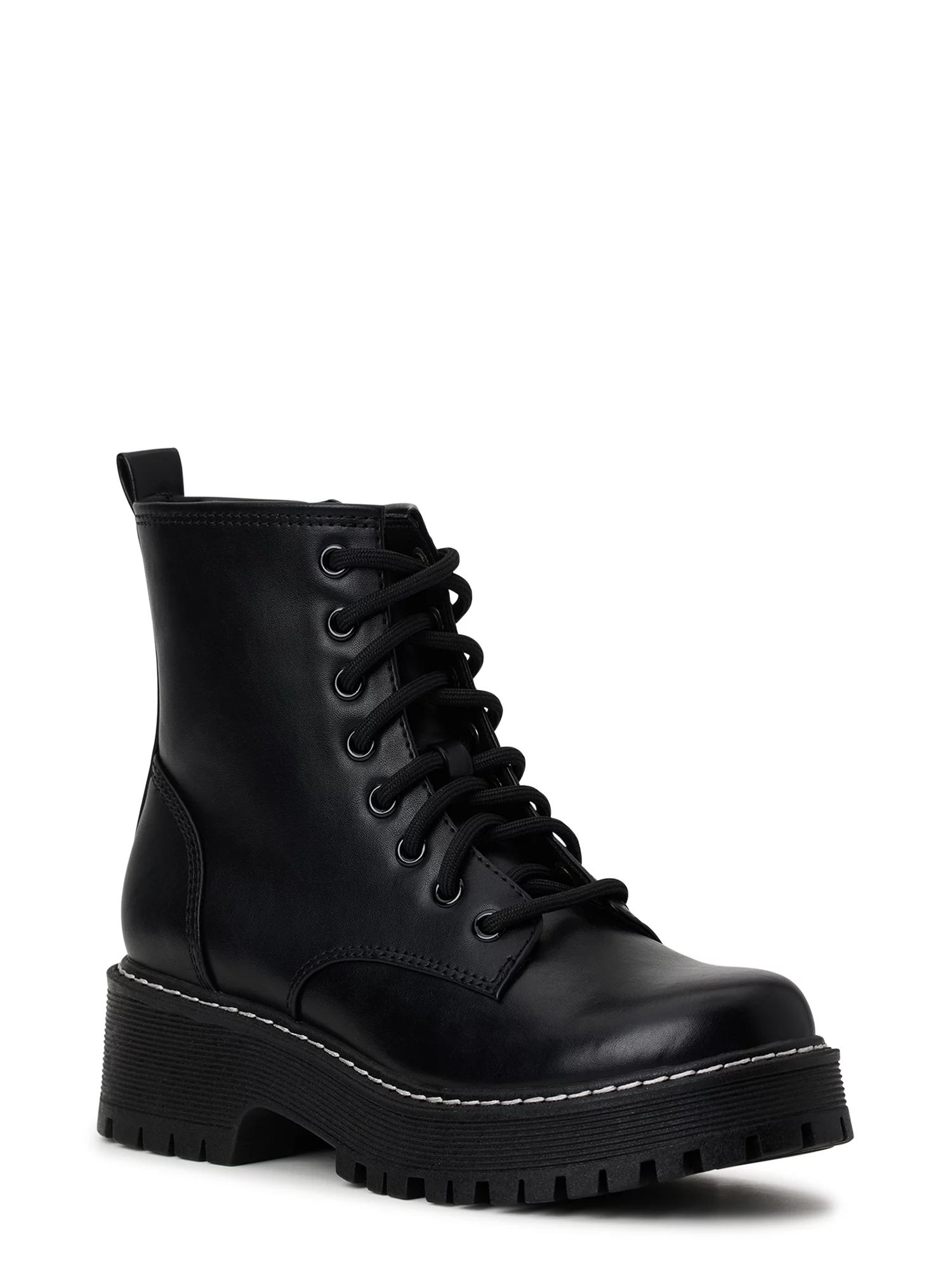 No Boundaries Women's Lug Sole Combat Boots | Walmart (US)