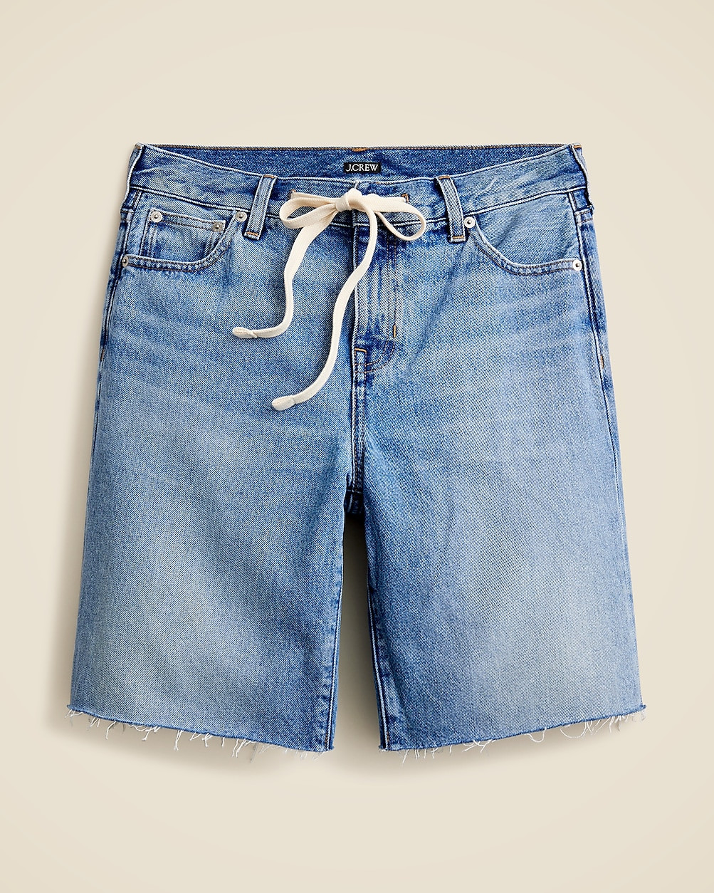 Relaxed knee-length denim short with tie | J. Crew US