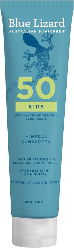 Blue Lizard Kids Mineral SPF 50 Sunscreen Lotion, 100% Mineral, Children’s Sunscreen, Water-Res... | Amazon (US)