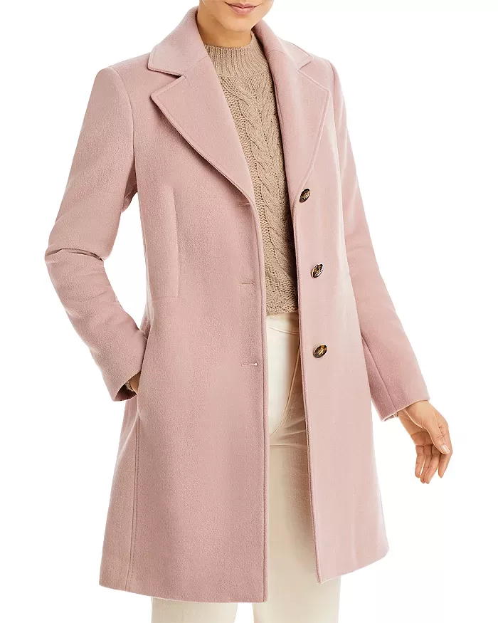 Calvin klein classic wool cashmere reefer store blend coat