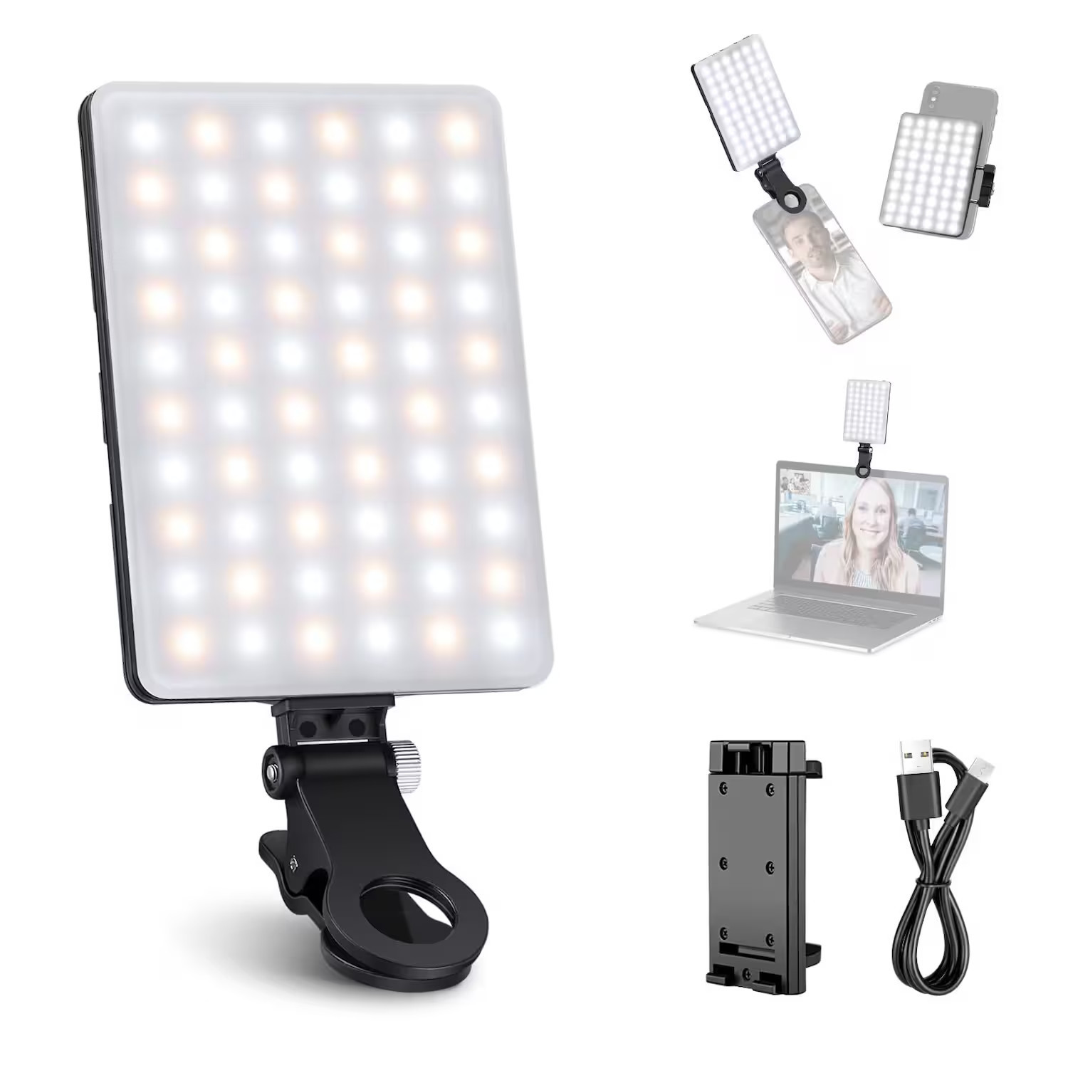 Neewer - Selfie Light for Phone, 60 LED CRI95+ with 3 Modes, Rechargeable Fill Light for Zoom/TikTok on Phone/Tablet/Laptop | Best Buy U.S.