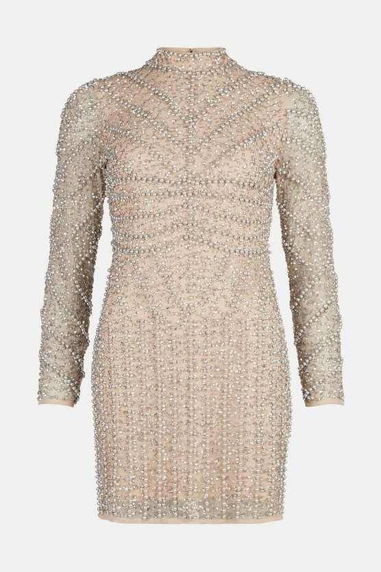 Premium High Neck Embellished Mini Dress | Coast (UK)