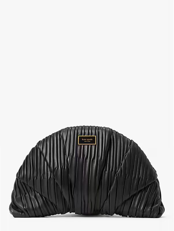patisserie pleated smooth leather 3d croissant clutch | Kate Spade (EU)