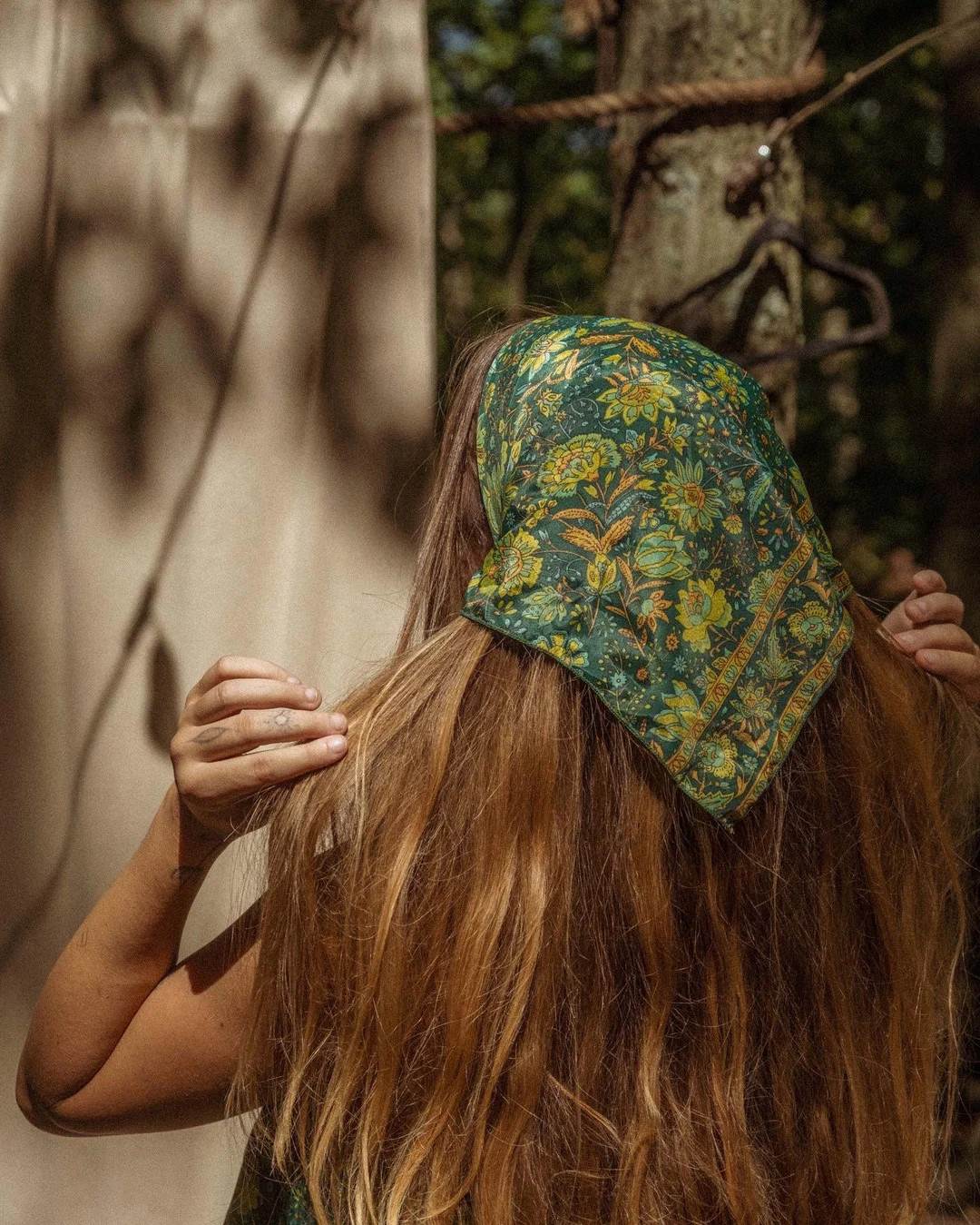 Silk Hippie Boho Bandana, Square Head Scarf, Unique Bohemian Hair Wrap, Personalized hippie gift,... | Etsy (US)