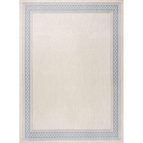 JONATHAN Y Havana Classic Diamond Border Indoor/Outdoor Area Rug - 3 X 5 - Cream/Blue | Bed Bath & Beyond