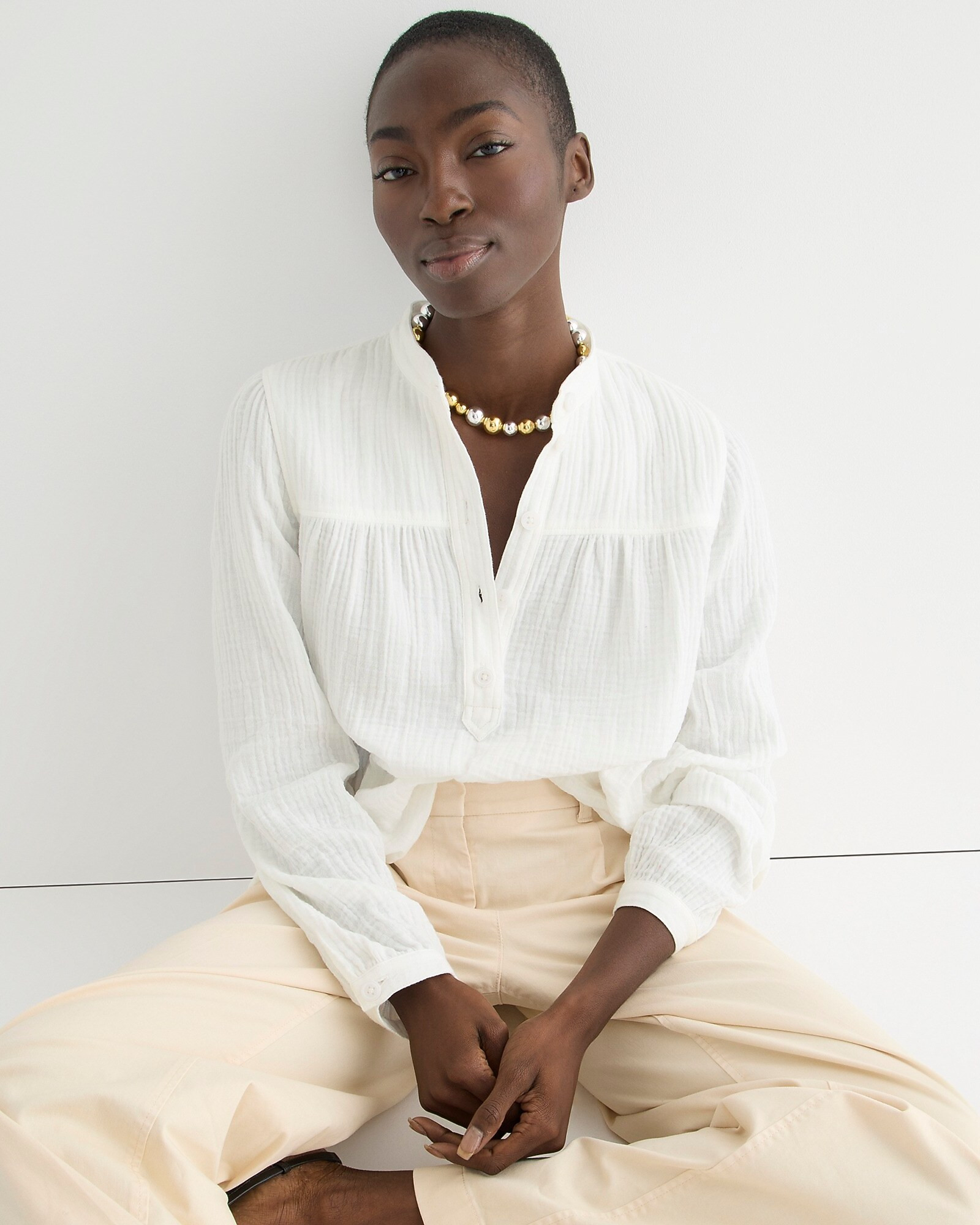 Fresco top in soft gauze | J. Crew US