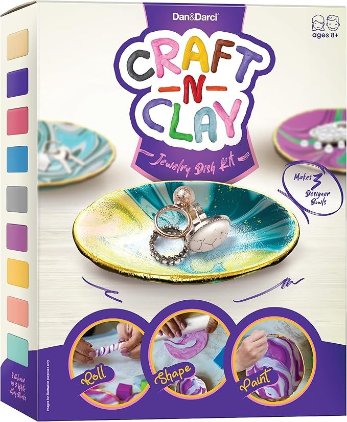 Craft 'n Clay - Jewelry Dish Making Kit for Kids and Tween Girls Ages 8-14 Year Old - Best DIY Ar... | Amazon (US)