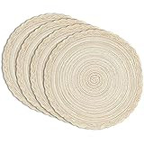 SHACOS Round Braided Placemats Set of 6 Washable Round Placemats for Kitchen Dining Table 15 inch... | Amazon (US)