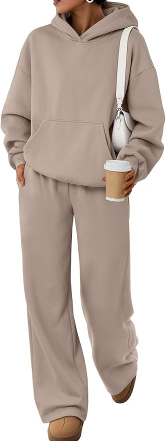 Trendy Queen Womens Oversized Hoodie Wide Leg Pants 2 Piece Lounge Set | Amazon (US)