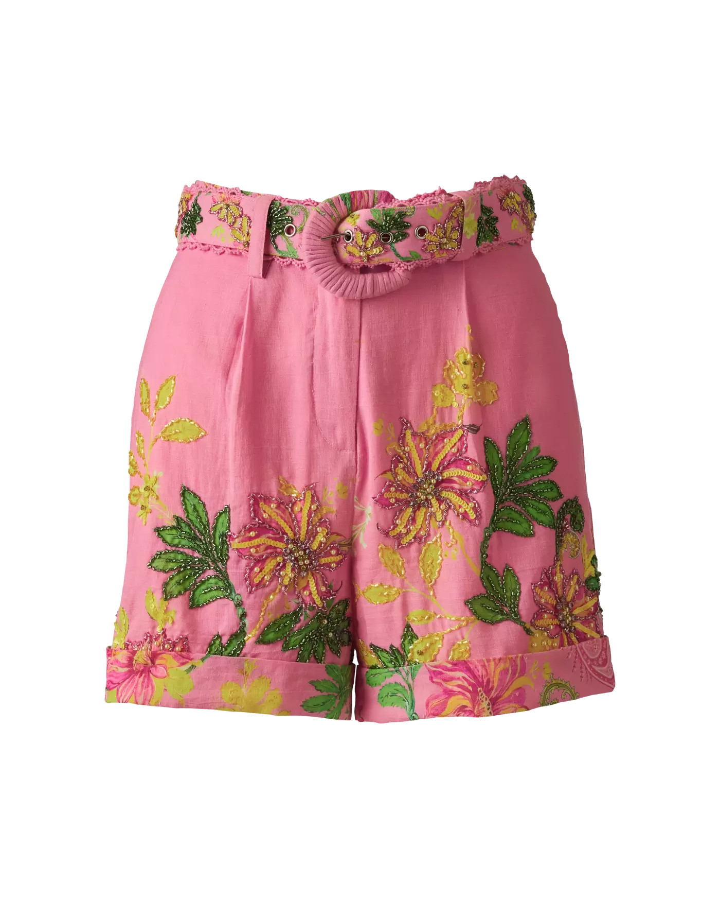 Printed Embellished Belted Short - Embellished Garden | Boston Proper | Boston Proper
