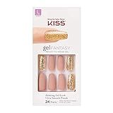 KISS Gel Fantasy Ready-to-Wear Press-On Sculpted Gel Nails, “Background”, Long, Pink and Gold, High  | Amazon (US)