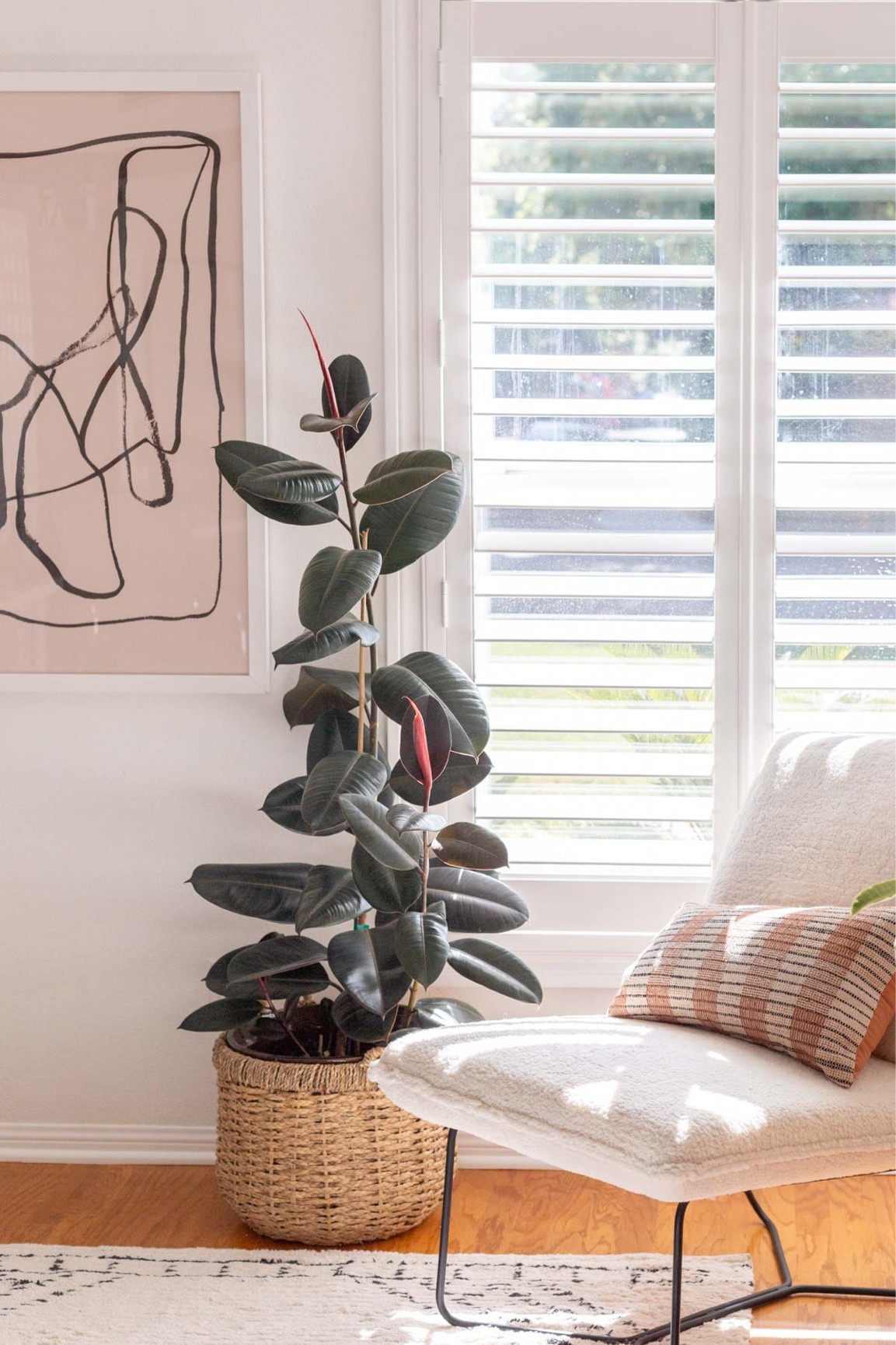A cozy reading nook for my mom. Organic modern - earthy minimal - boho - seating area - living room - abstract artwork - affordable rug

#LTKFind #LTKhome