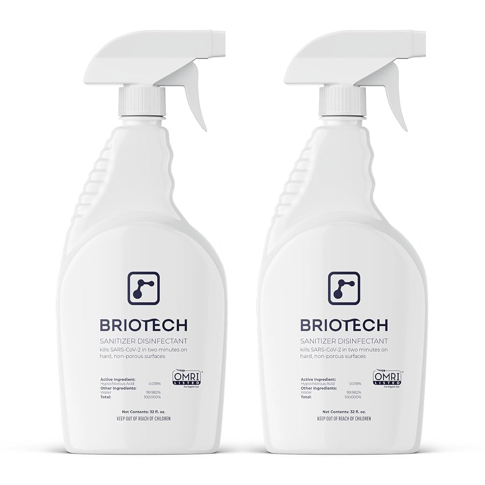 BRIOTECH Sanitizer Disinfectant Hypochlorous Spray, Kills 99.99% of Viruses & Bacteria, Eliminate... | Amazon (US)