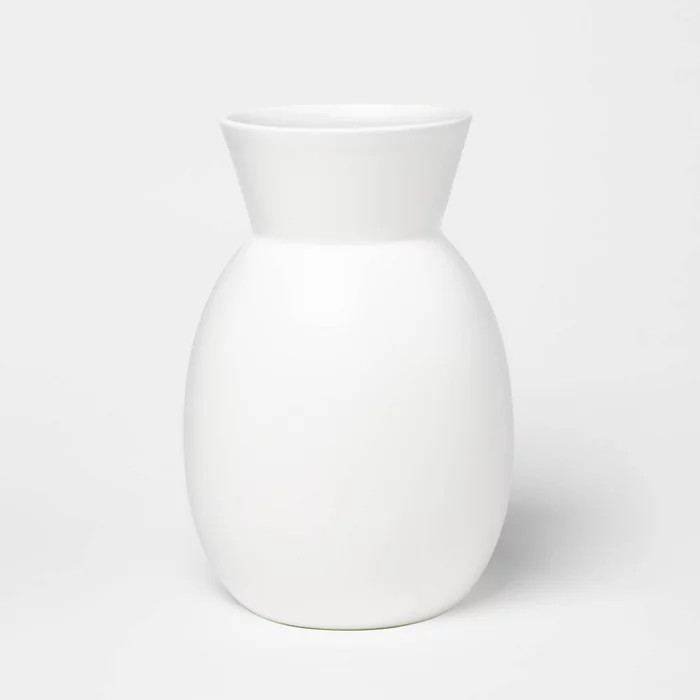 12" x 8" Matte Ceramic Round Vase White - Project 62™ | Target