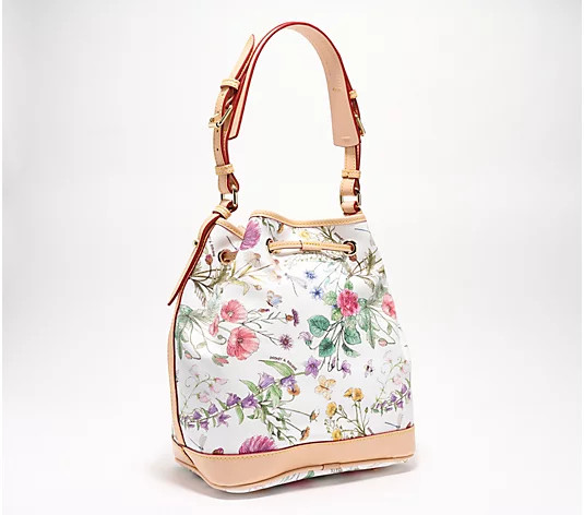 Dooney & Bourke Coated Cotton Botanical Drawstring Bag | QVC