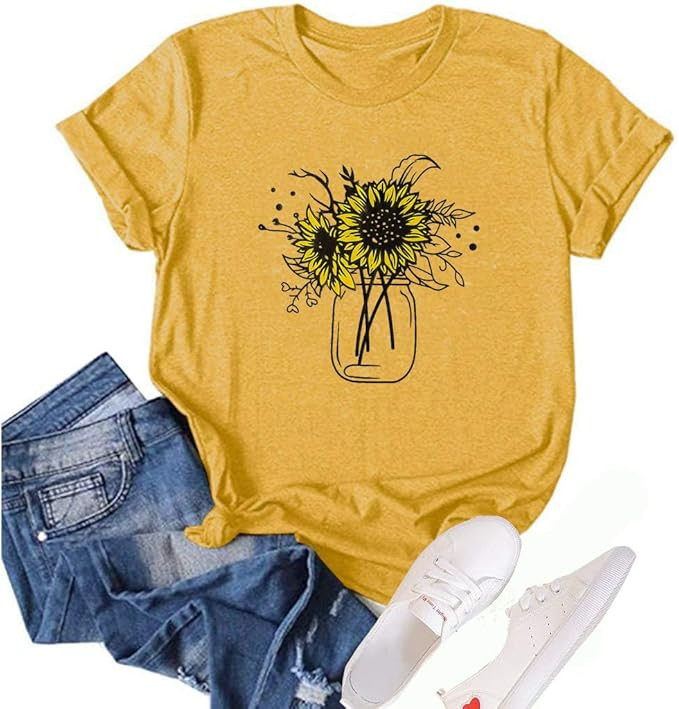 Bealatt Women's Sunflower Graphic Shirts Sunflower Pattern Print Tank Tops Casual Sleeveless Summ... | Amazon (US)