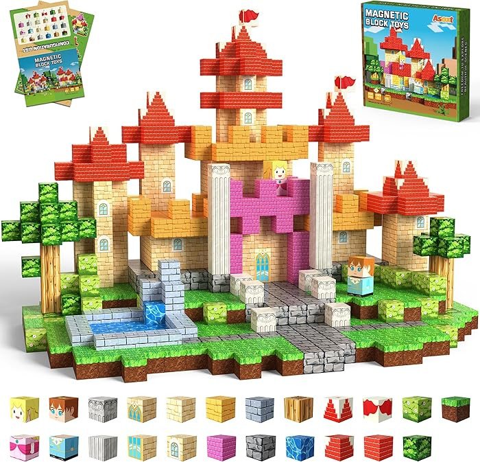 200PCS Magnetic Blocks, Magnetic Building Blocks, Princess Castle Building Set, STEM Learning Toy... | Amazon (US)