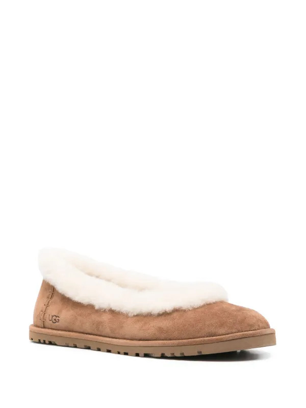 UGG Fur Trim Flat Shoes | Brown | FARFETCH | Farfetch Global