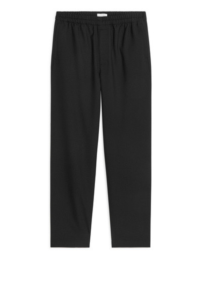 Hopsack Drawstring Trousers – Black – Men – ARKET GB | Arket UK