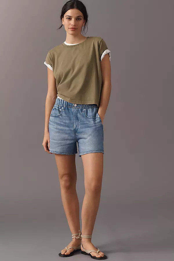 Miramar Terry Denim-Knit Walking Shorts | Anthropologie (US)