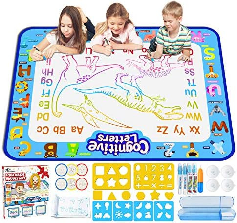 Jasonwell Aqua Water Doodle Mat 40 X 32 Inches Large Magic Drawing Doodling Mat Coloring Mat Educ... | Amazon (US)