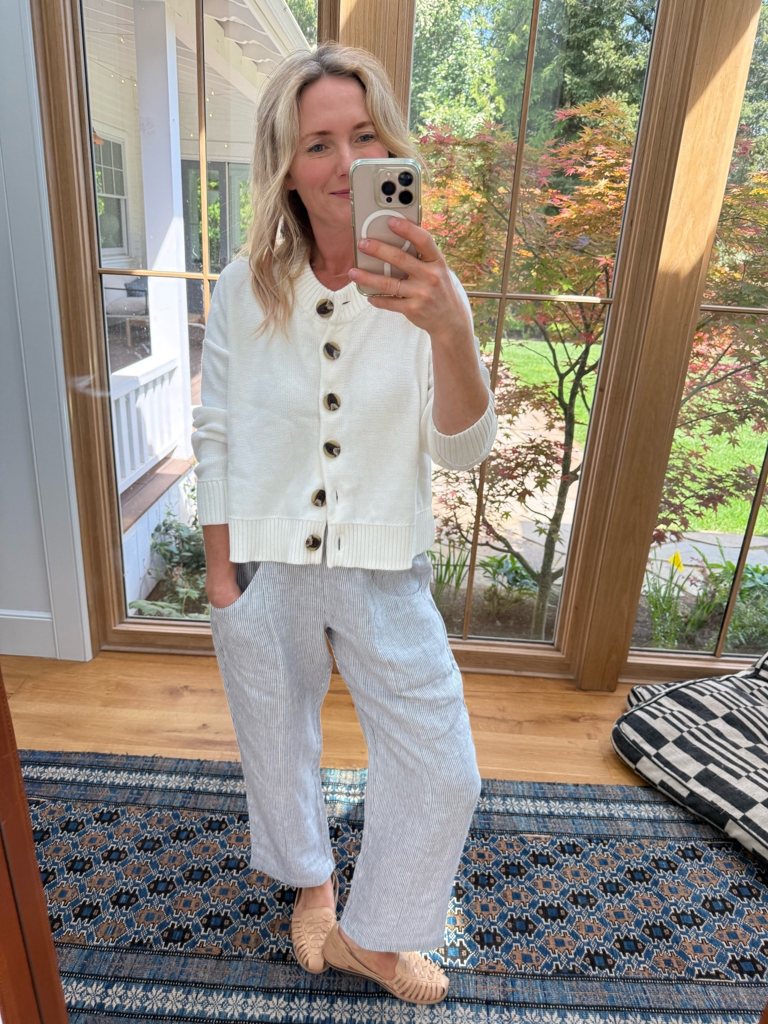 wearing a small in the sweater and pants 🤍🤍🤍 also have not taken these shoes off since I got them haha!