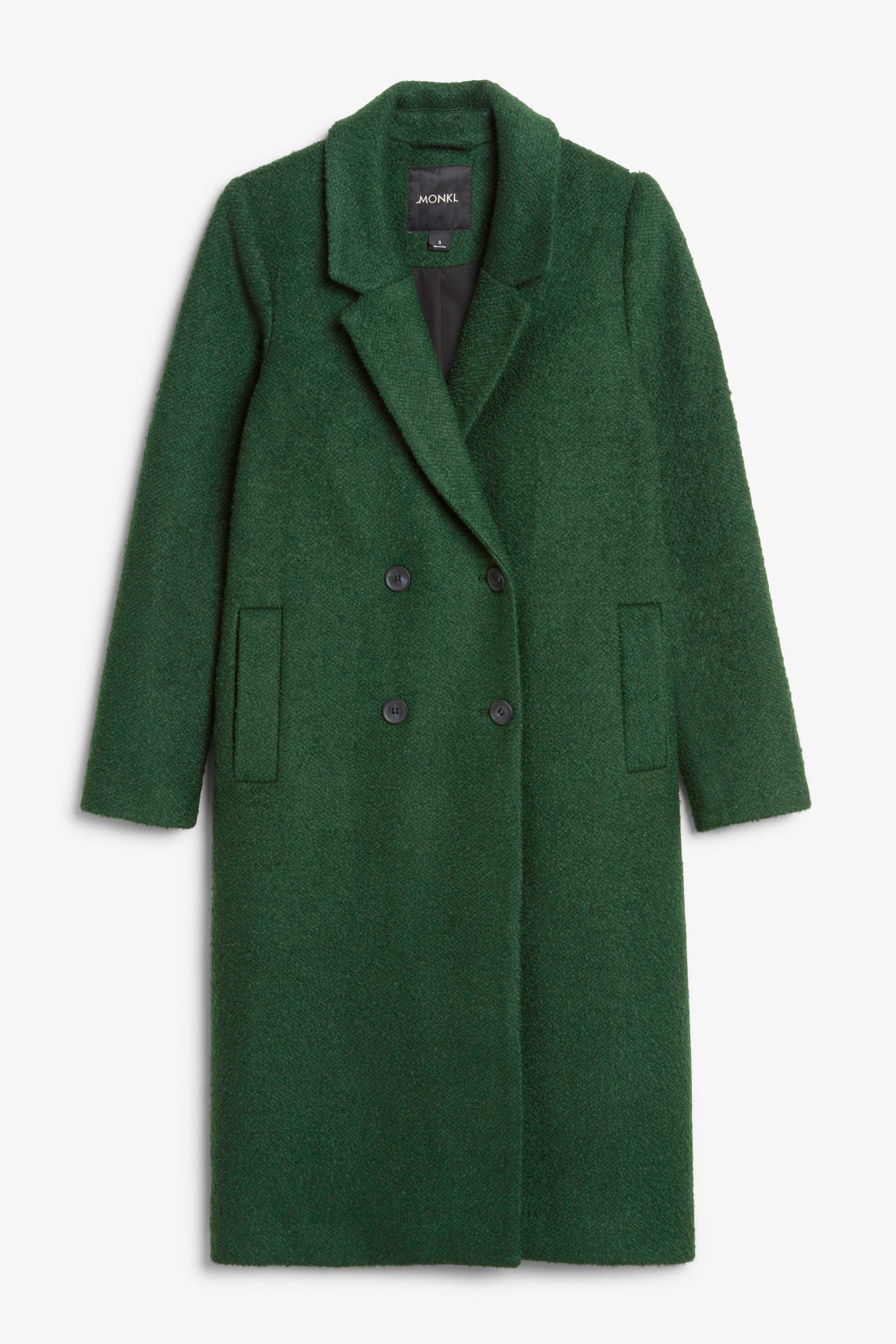 Notch lapel wool blend coat - Green | Monki