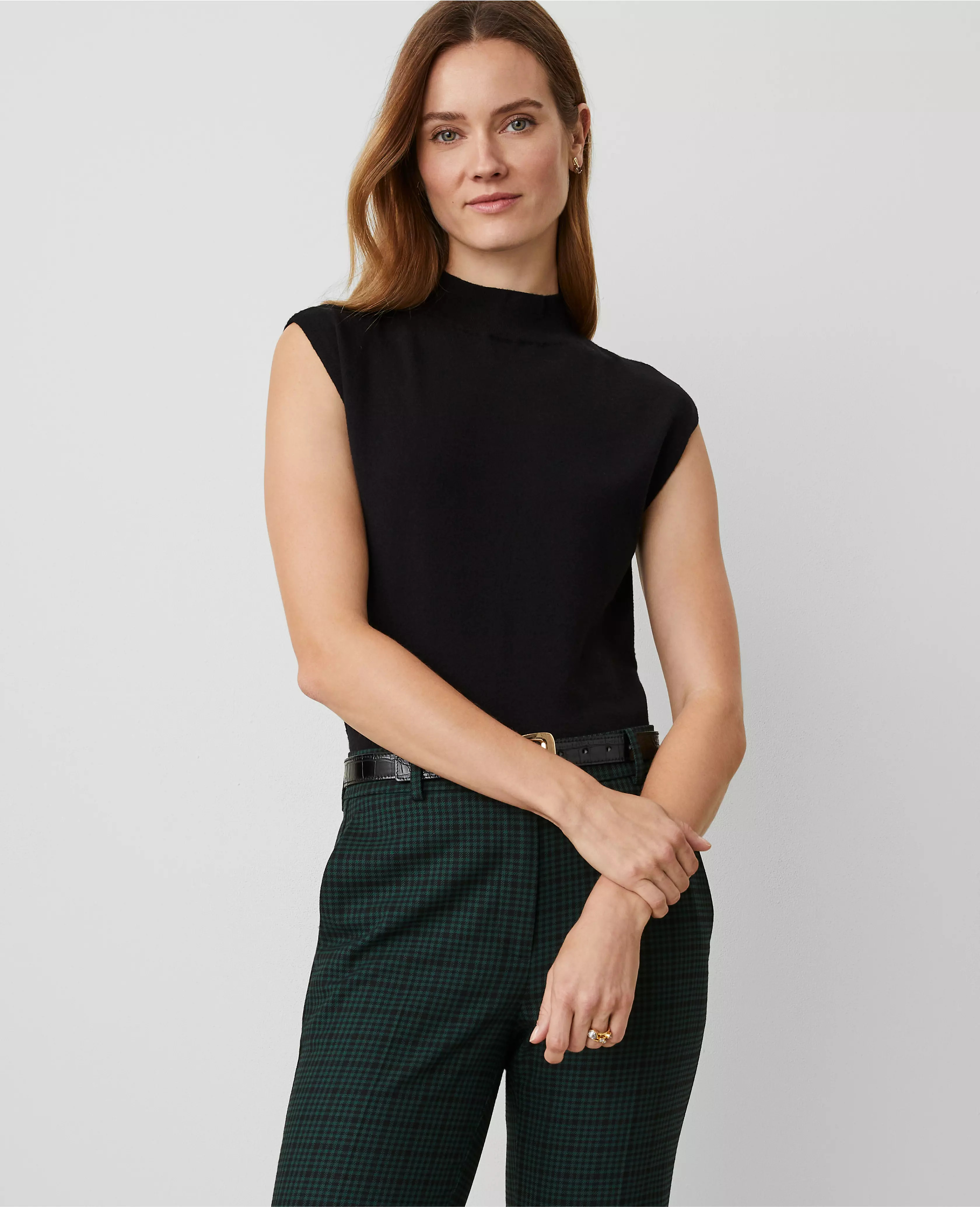 Essential Mock Neck Wedge Shell | Ann Taylor