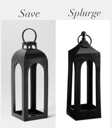 Save or splurge on decorative black lanterns
Front porch home decor 

#LTKSeasonal #LTKhome #LTKfindsunder100