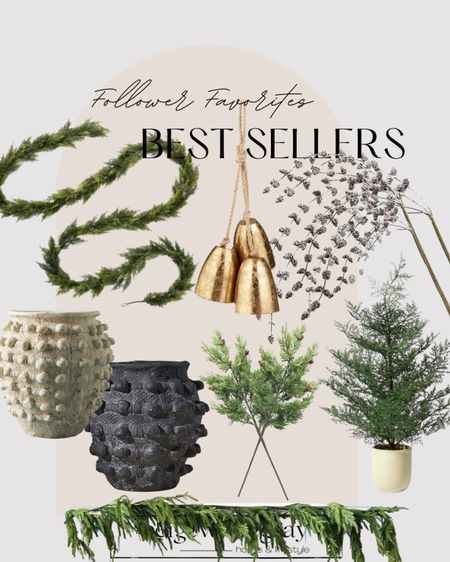 This weeks best sellers!! The Kirklands pinecone stems!! And the minka pits with the cute Target small tree!! And the beautiful garland that’s 15’ long and super affordable!! Love the Walmart bells and the afloral stems!! Beigewhitegray 

#LTKstyletip #LTKhome #LTKHoliday