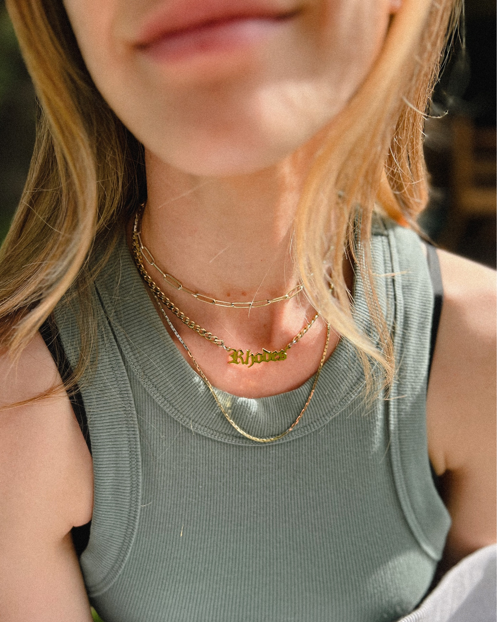My current daily, dainty gold necklace stack. 

Rhodes necklace is curvy chain 14” +2 length 💛

#goldjewelry #initialnecklace #babynamenecklace #personalizedjewelry 

#LTKbaby #LTKstyletip #LTKbump