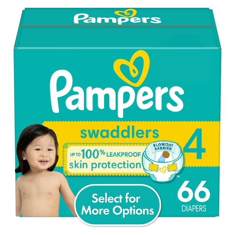 Pampers Swaddlers Diapers, Size 4, 66 Count (Select for More Options) | Walmart (US)