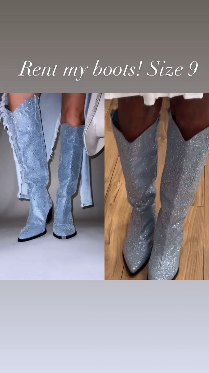 Rhinestone cowboy (cowgirl?) boots! THE SPARKLIEST!!!! 
Size 9 
Find me on @shoponpickle 

#denimondenim #trendingnow #shopakira #indyblogger #size9 #cowboycarter #countrystyle #cowgirlboots #cowgirlfashion #cowgirlchic

#LTKStyleTip #LTKShoeCrush #LTKWatchNow