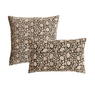 Anouk Pillow Cover Hand-Printed Cotton Canvas with Reversible Design | Ballard Designs, Inc.