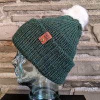Green Warm Winter Hat With Pom | Knit With The Wind Forever Hat Minimal One Size Fits All Machine Washable | Etsy (US)