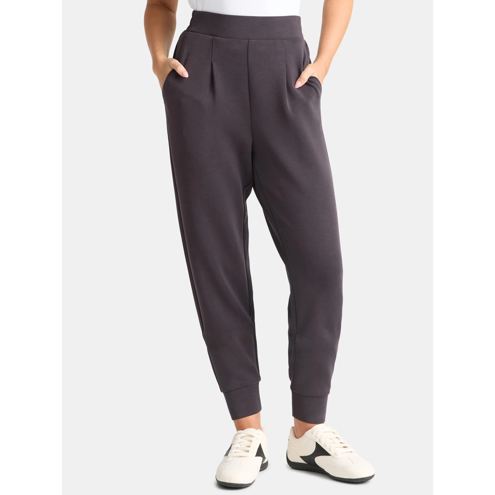 Avia Women's and Women's Plus Knit Pleat Joggers with Pockets, Size XS-4X | Walmart (US)