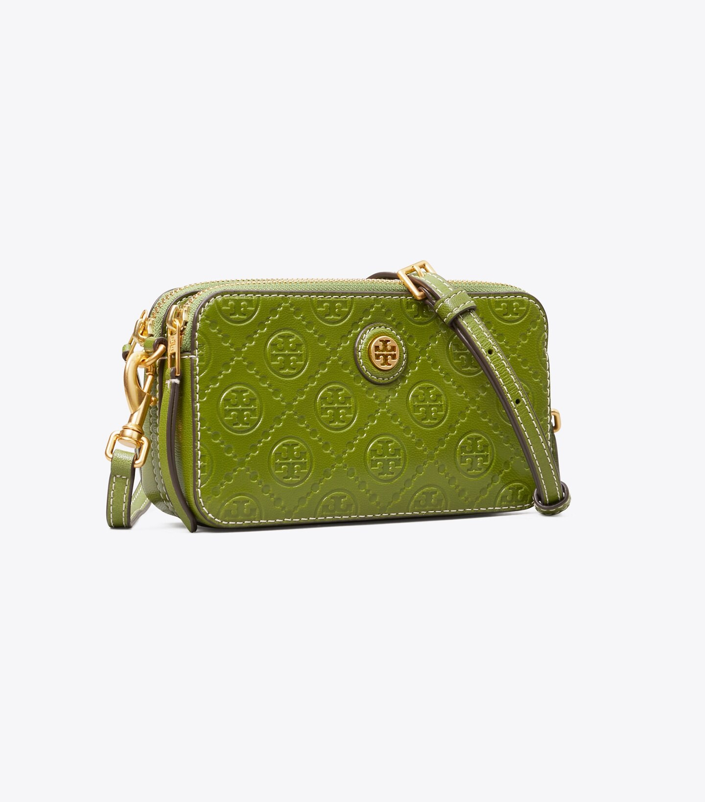 T Monogram Leather Double-Zip Mini Bag | Tory Burch (US)