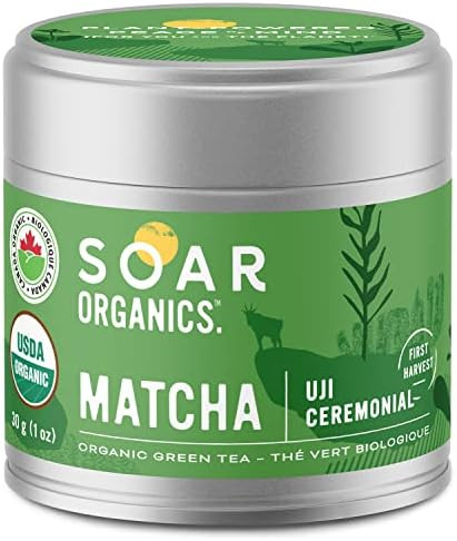 Soar Organics - Organic Japanese Matcha Green Tea Powder - Ceremonial Grade (30 g) | Amazon (CA)